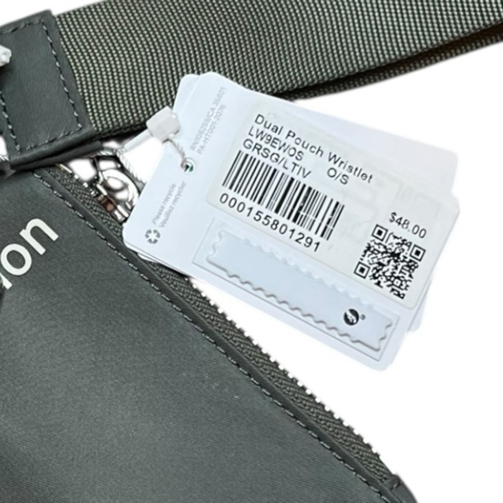 Lululemon Dual Pouch Wristlet Grey Sage Light Ivory - Picture 3 of 3